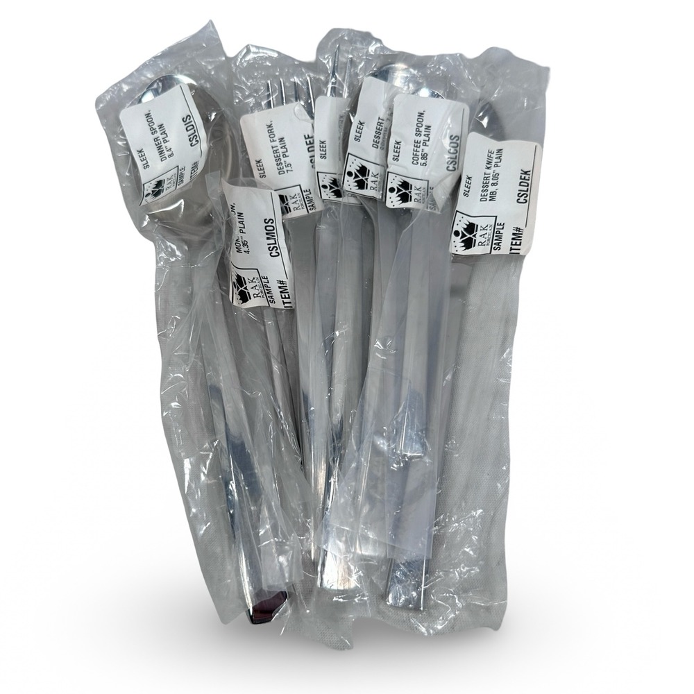 RAK‎ Porcelain Sleek 18/10 Stainless Steel Flatware 7pc Mixed Sample Set Silver
